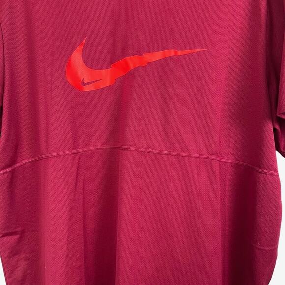 Nike Running Mens Dark Red Swoosh Short Sleeve Logo T Tee Athletic Shirt XXL 2X - Picture 3 of 16